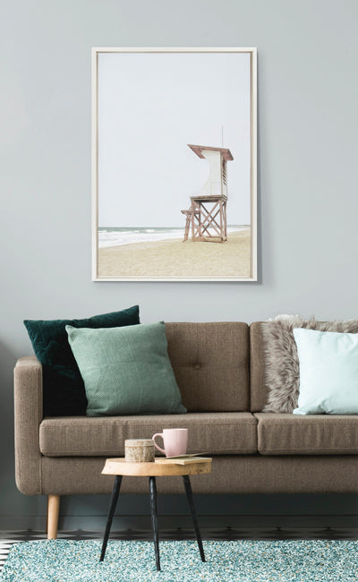 Sylvie Wood Ocean Beach Lifeguard Tower Framed Canvas by kateandlaurel - product image 4 for Resin Society