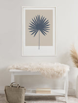 Sylvie Muted Tan and Blue Colorblock Botanical Palm Framed Canvas by kateandlaurel - product image 4 for Resin Society