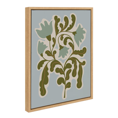 Sylvie Expressive Abstract House Plant Playful Blue Framed Canvas by kateandlaurel - product image 7 for Resin Society