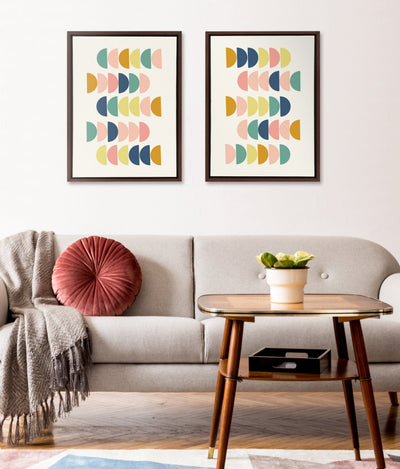 Sylvie Simple Shapes in Soft Colors Framed Canvas