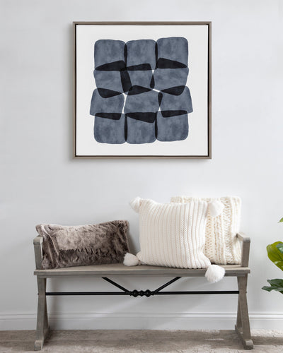 Sylvie Navy Block Abstract Framed Canvas by kateandlaurel - product image 11 for Resin Society