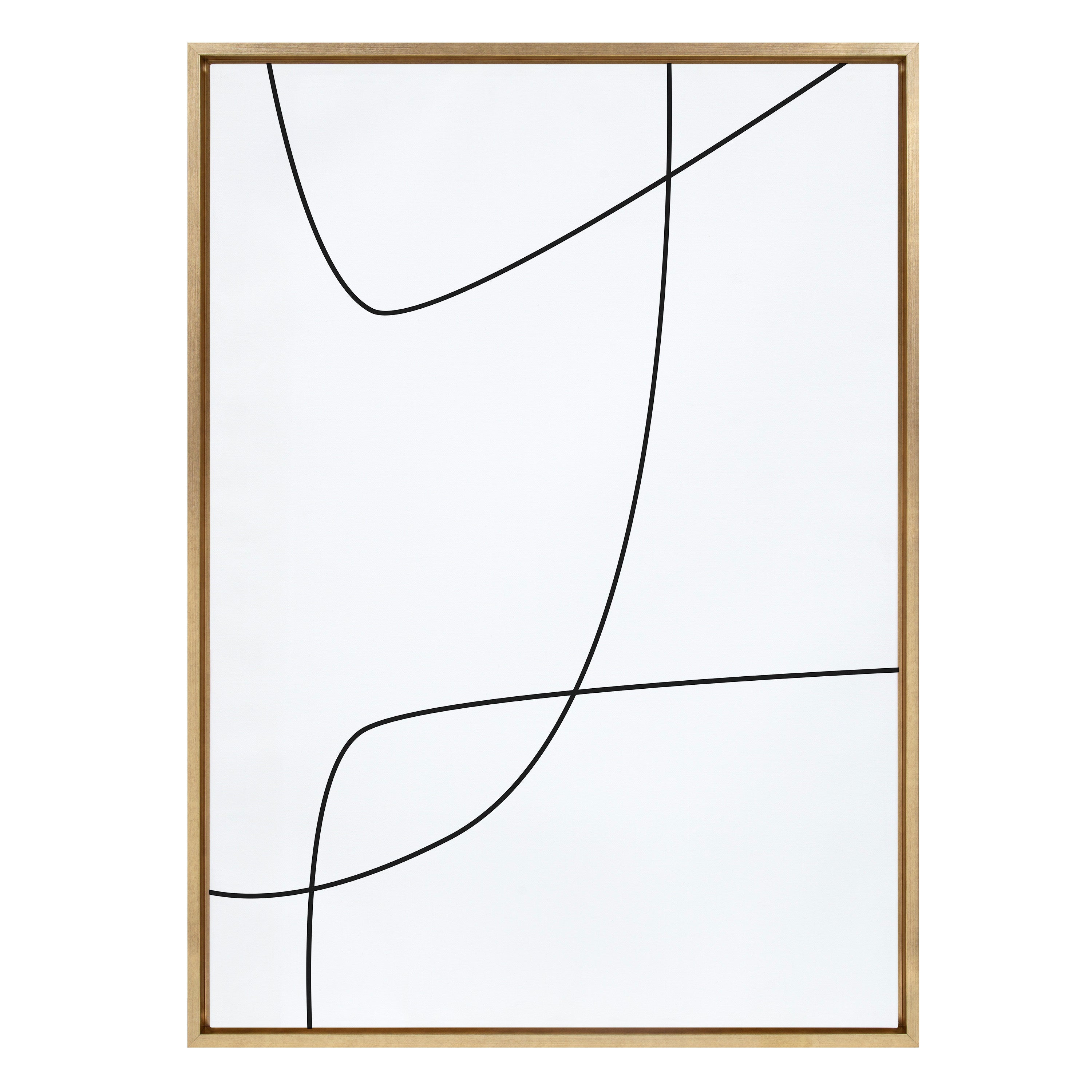 Sylvie Modern Line Abstract 3 BW Framed Canvas by kateandlaurel - main product image for Resin Society
