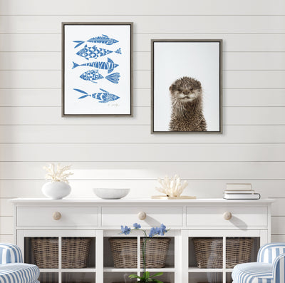 Sylvie Animal Studio Otter Framed Canvas by Amy Peterson Art Studio