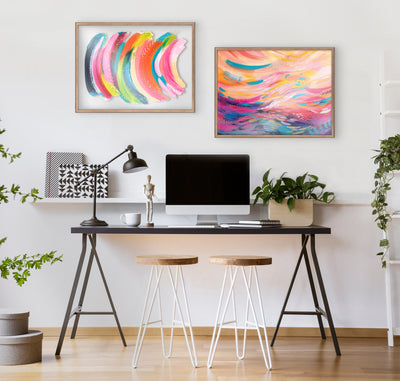Blake BrushStrokes 90 Framed Printed Art by kateandlaurel - product image 6 for Resin Society