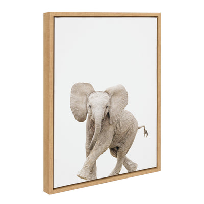 Sylvie Baby Elephant Walk Framed Canvas by Amy Peterson Art Studio