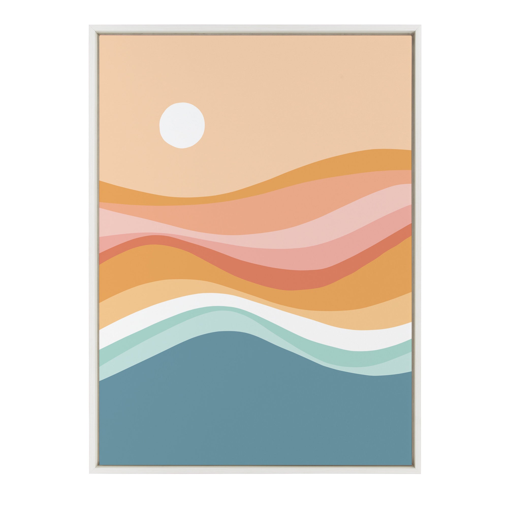 Sylvie Rainbow Waves Seascape Framed Canvas by kateandlaurel - product image 11 for Resin Society