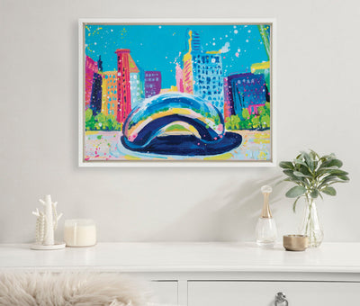 Sylvie Chicago Bean Study No 2 Framed Canvas by Rachel Christopoulos by kateandlaurel - product image 5 for Resin Society