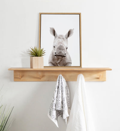 Sylvie Animal Studio Baby Rhino Framed Canvas by Amy Peterson Art Studio