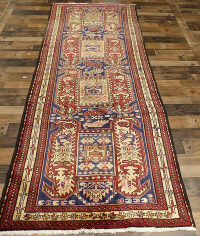 Geometric Meshkin Persian Vintage Runner Rug Handmade Wool Carpet by Rugistan - product image 11 for Resin Society