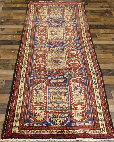 Geometric Meshkin Persian Vintage Runner Rug Handmade Wool Carpet by Rugistan - product image 3 for Resin Society
