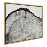 Sylvie Tree Rings BW Framed Canvas by kateandlaurel - main product image