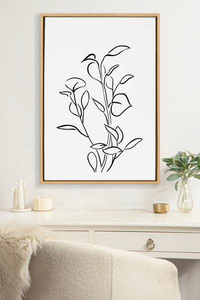 Sylvie Botanical Sketch Print No 2 Framed Canvas by kateandlaurel - product image 13 for Resin Society