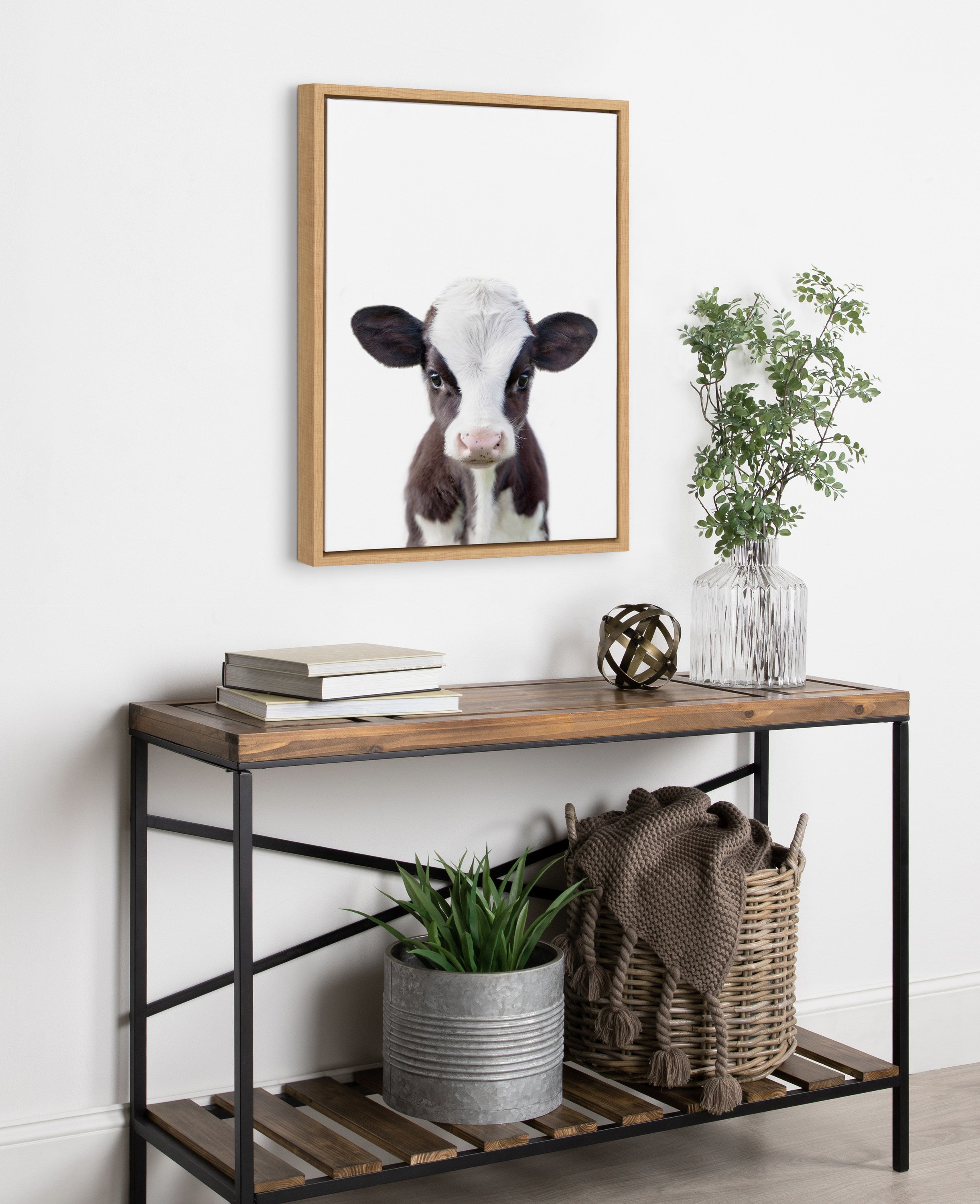 Sylvie Baby Cow Portrait Framed Canvas by Amy Peterson by kateandlaurel - product image 9 for Resin Society