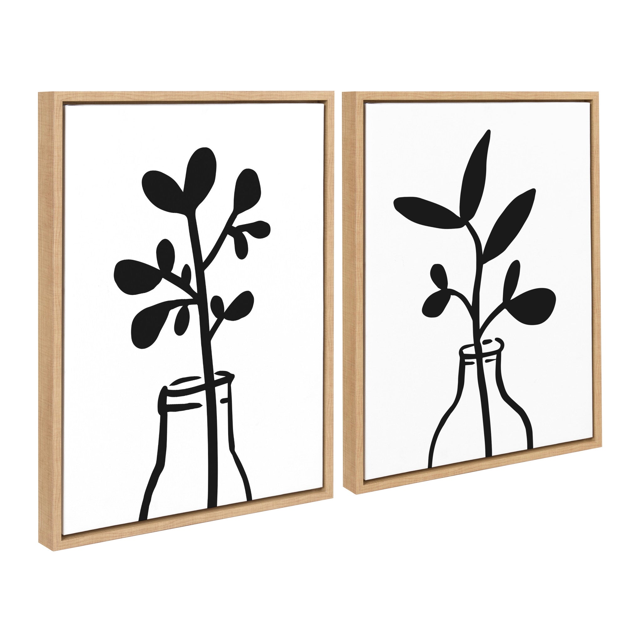 Sylvie Modern Botanical Framed Canvas Set by The Creative Bunch Studio by kateandlaurel - product image 2 for Resin Society