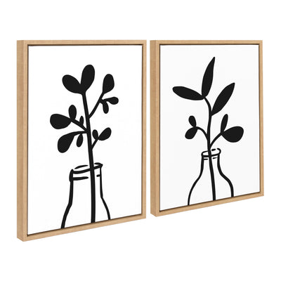 Sylvie Modern Botanical Framed Canvas Set by The Creative Bunch Studio by kateandlaurel - product image 2 for Resin Society
