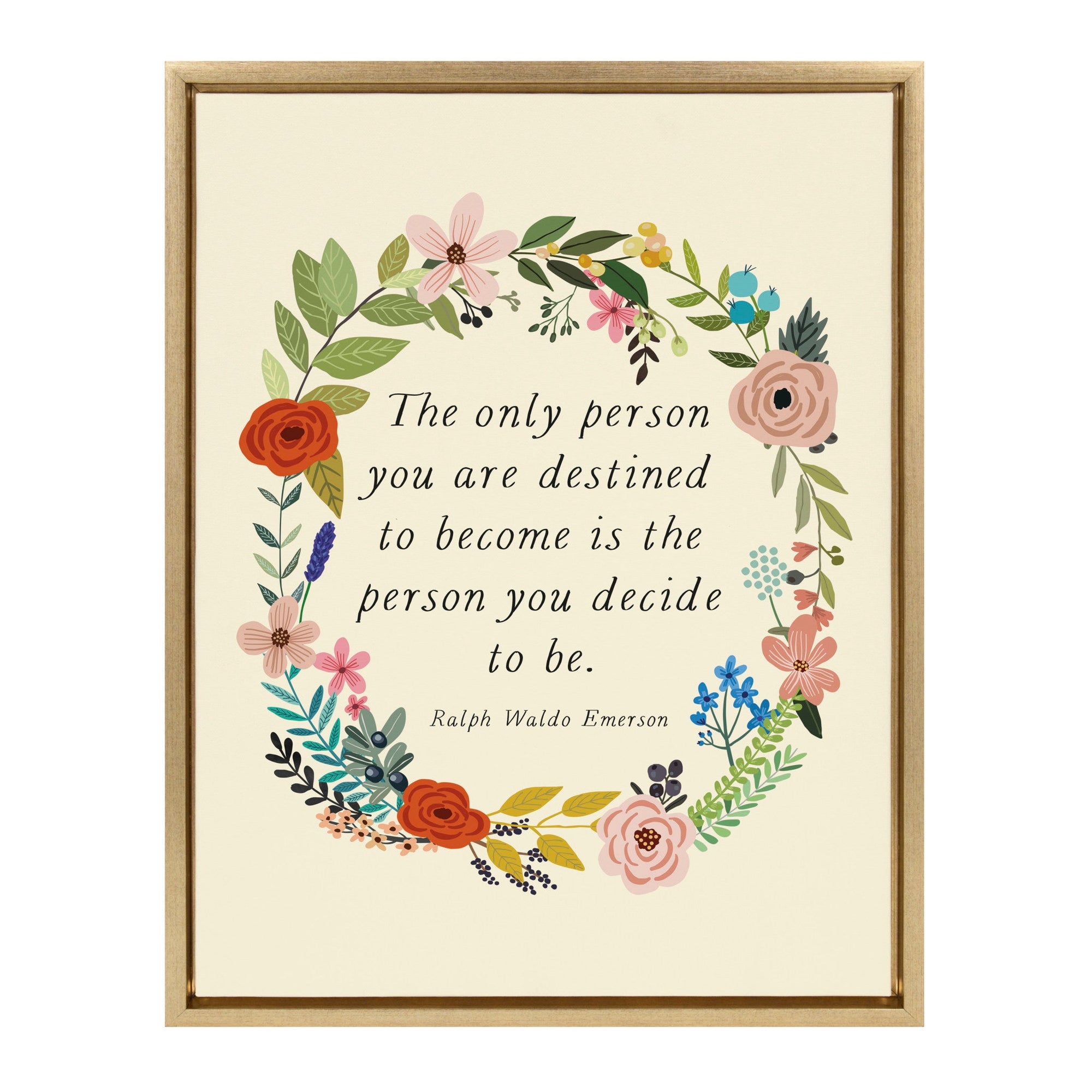 Sylvie MC441 The Only Person Framed Canvas by Mia Charro by kateandlaurel - main product image for Resin Society