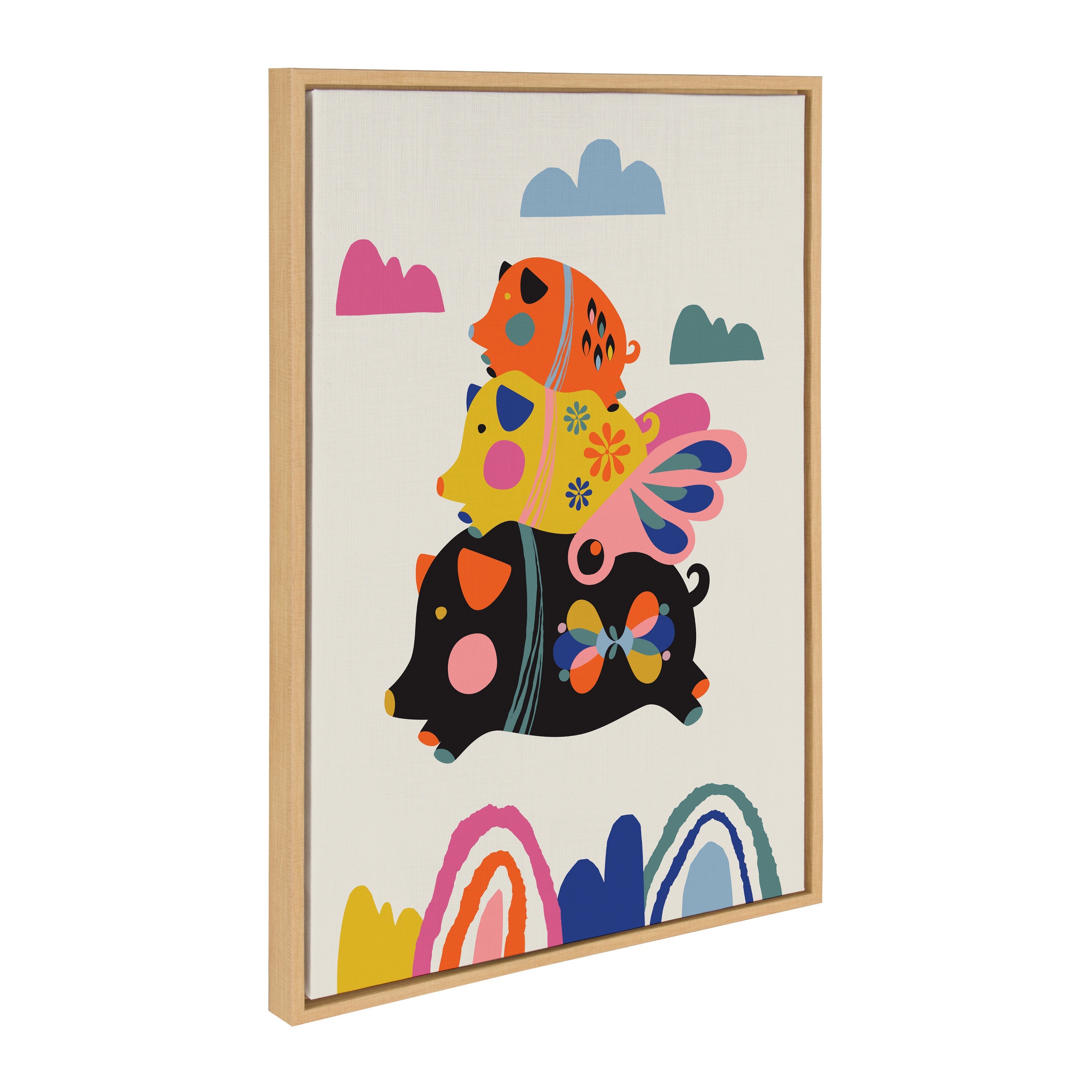 Sylvie Flying Pigs Framed Canvas by kateandlaurel - product image 11 for Resin Society