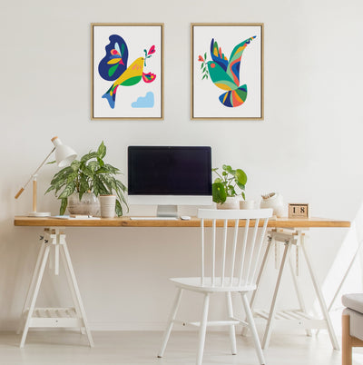 Sylvie Bird of Peace Framed Canvas by Rachel Lee of My Dream Wall