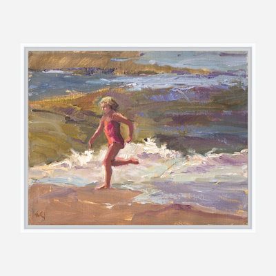 Girl in the Surf Artist Enhanced Canvas Print by John Beard Collection - product image 6 for Resin Society