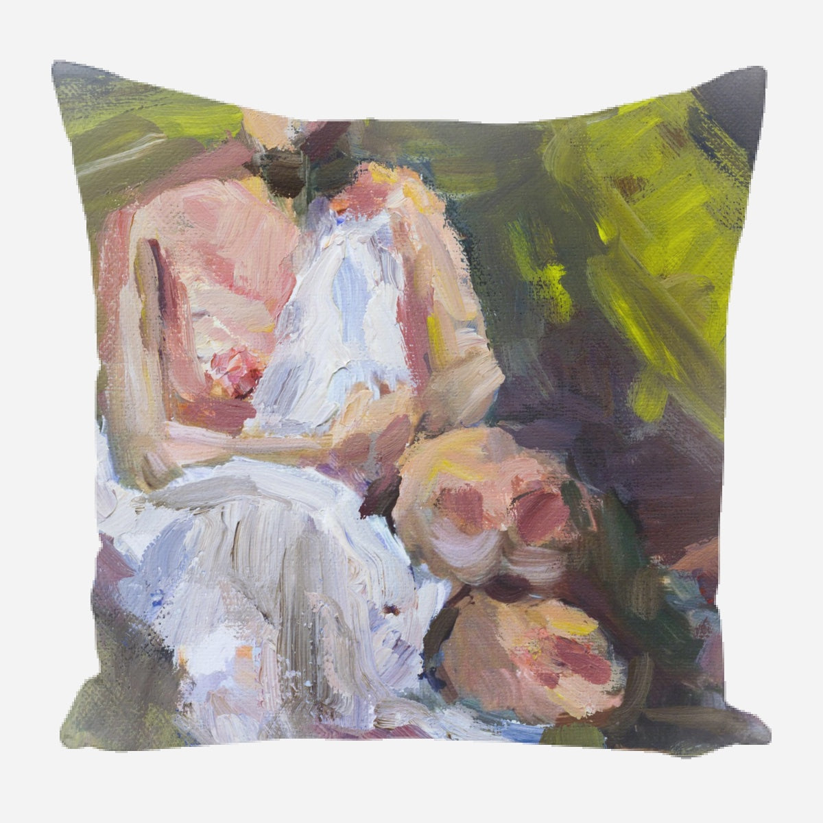 Girl on Green Chair Pillow by John Beard Collection - main product image for Resin Society