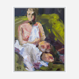 Girl on Green Chair Artist Enhanced Canvas Print by John Beard Collection - product image 6 for Resin Society