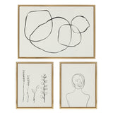 Sylvie Going in Circles and Minimalist Woman Framed Canvas Set by kateandlaurel - main product image for Resin Society