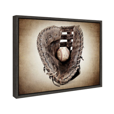 Sylvie Vintage Baseball Glove Framed Canvas by kateandlaurel - product image 2 for Resin Society