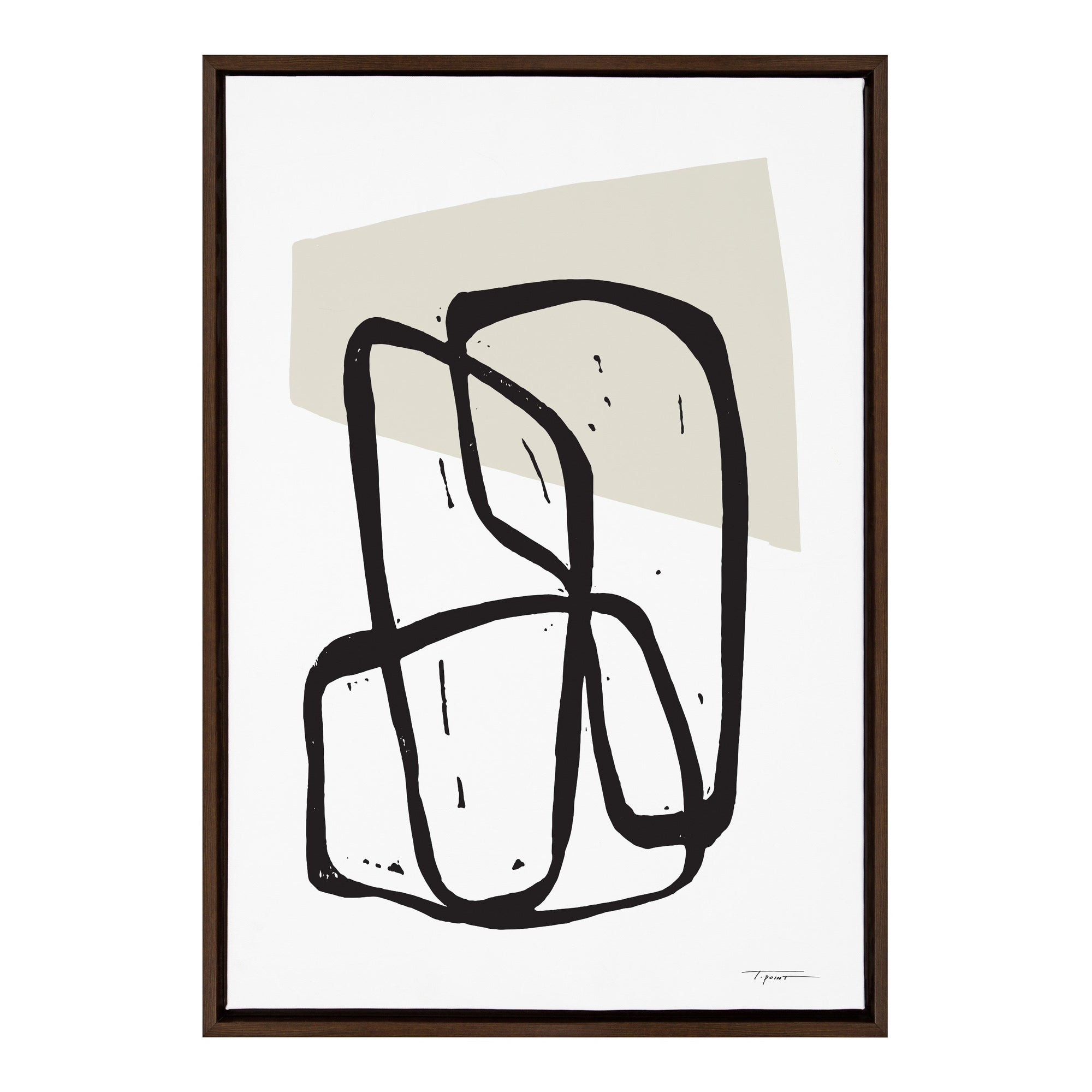 Sylvie Entangled Neutral Framed Canvas by kateandlaurel - main product image for Resin Society