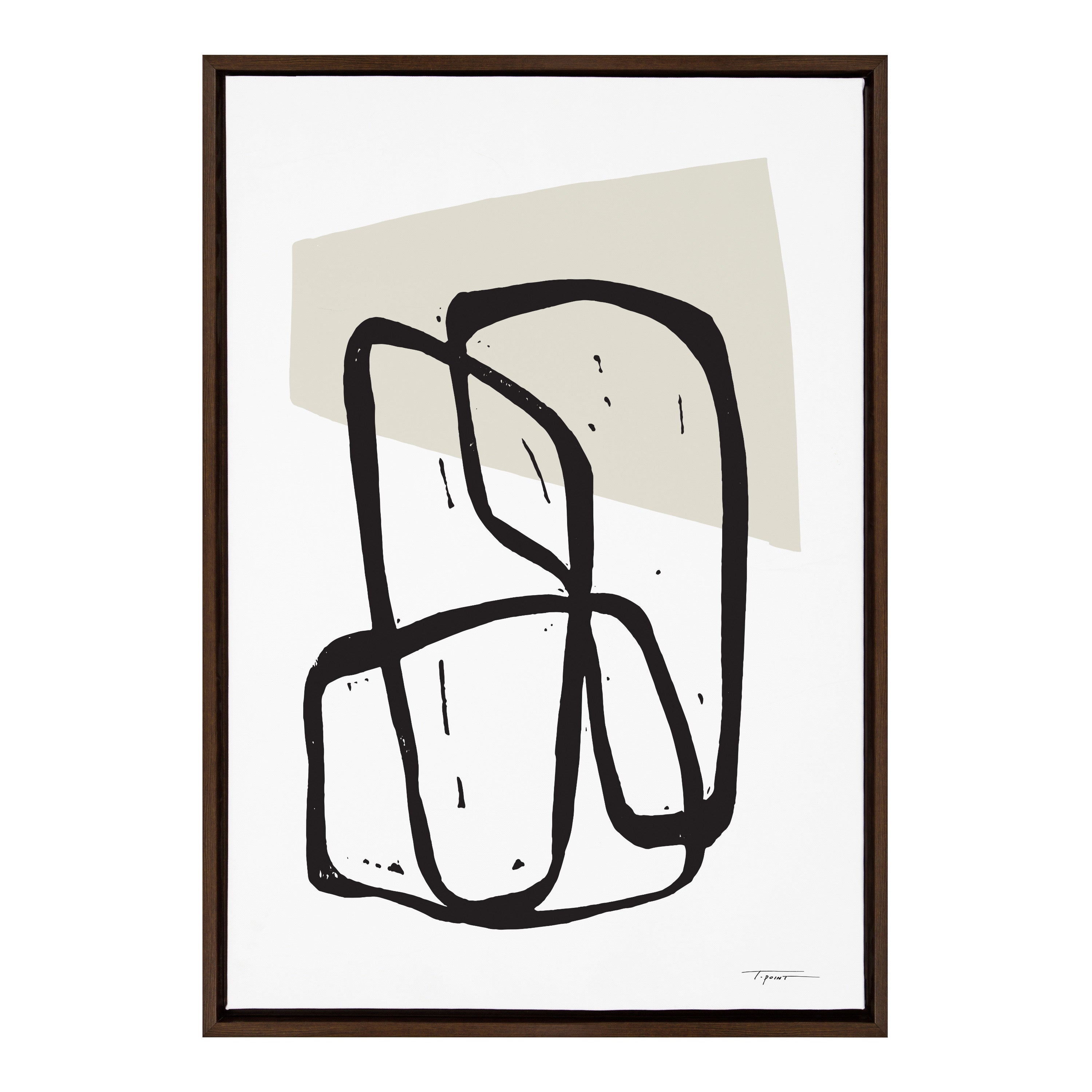 Sylvie Entangled Neutral Framed Canvas by kateandlaurel - main product image for Resin Society