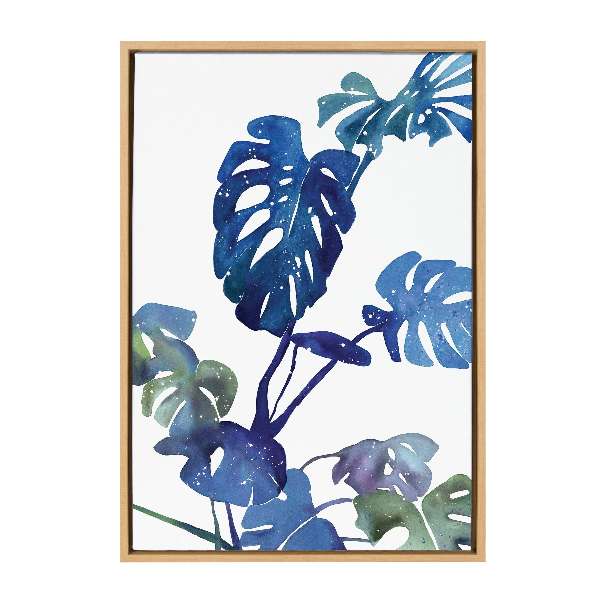 Sylvie CI Monstera Blue Magic Framed Canvas by kateandlaurel - product image 7 for Resin Society