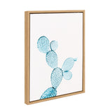 Sylvie Blue Cactus Framed Canvas by Simon Te Tai by kateandlaurel - product image 2 for Resin Society