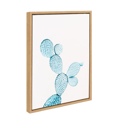Sylvie Blue Cactus Framed Canvas by Simon Te Tai by kateandlaurel - product image 2 for Resin Society