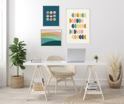Sylvie Abstract Shapes Framed Canvas Set by Apricot and Birch by kateandlaurel - product image 10 for Resin Society