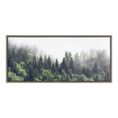 Sylvie Lush Green Forest On A Foggy Day Framed Canvas by kateandlaurel - product image 19 for Resin Society
