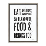 Sylvie Eat Delicious Food Framed Canvas by kateandlaurel - main product image for Resin Society