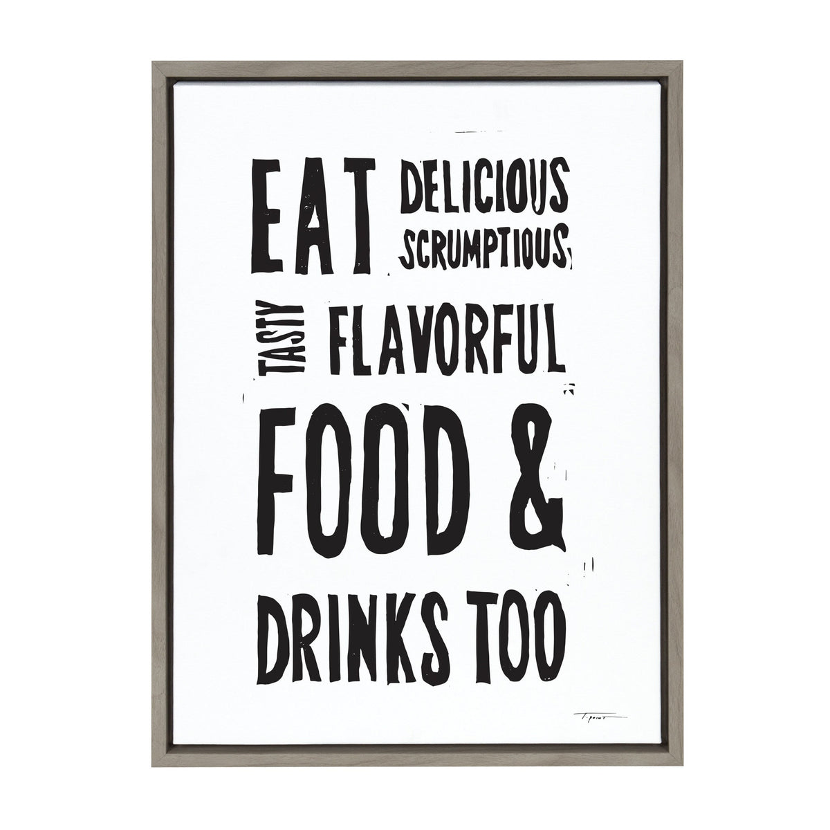 Sylvie Eat Delicious Food Framed Canvas by kateandlaurel - main product image for Resin Society