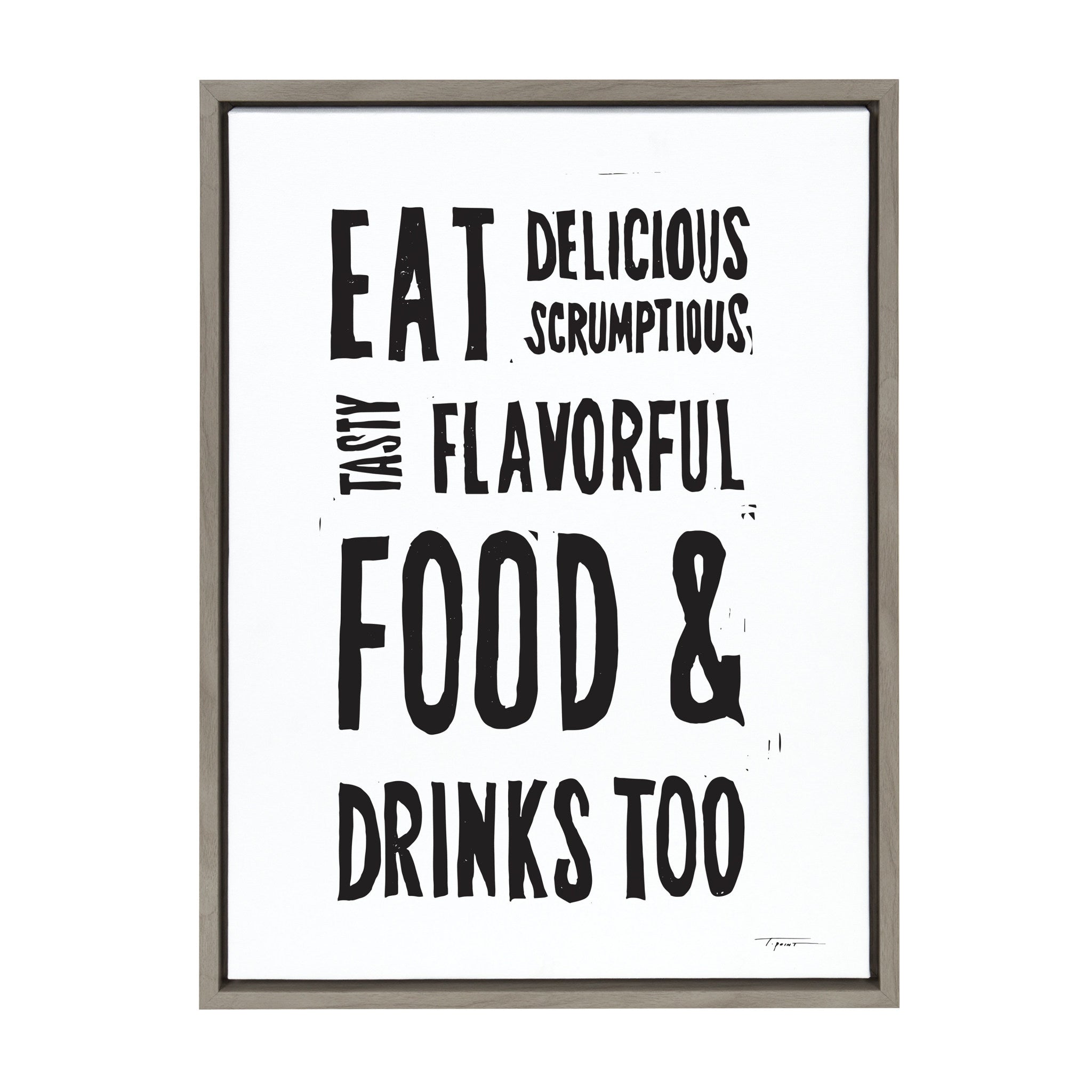 Sylvie Eat Delicious Food Framed Canvas by kateandlaurel - main product image for Resin Society