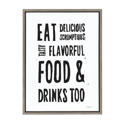 Sylvie Eat Delicious Food Framed Canvas by kateandlaurel - main product image for Resin Society