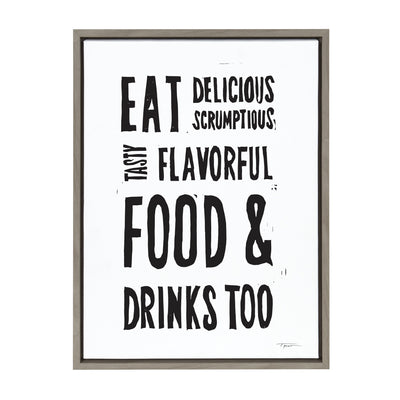 Sylvie Eat Delicious Food Framed Canvas by kateandlaurel - product image 9 for Resin Society