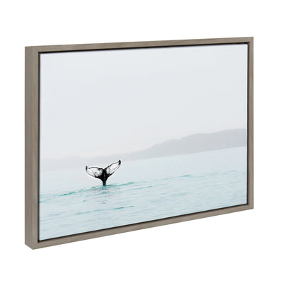 Sylvie Whale Tail In The Mist Framed Canvas by Amy Peterson by kateandlaurel - product image 2 for Resin Society