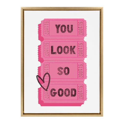 Sylvie You Look So Good Pink Tickets Framed Canvas by Alli Standefer