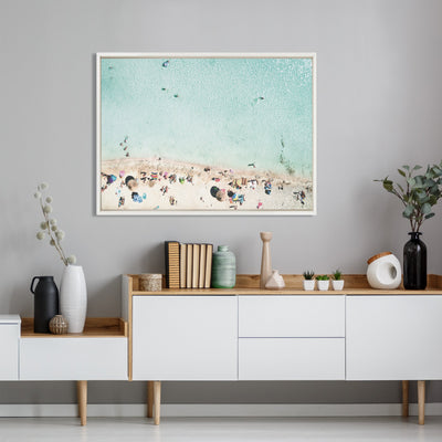 Sylvie Turquoise Beach from Above Framed Canvas