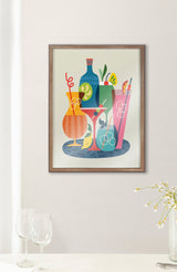 Blake Mid Century Modern Cocktails Framed Printed Glass by kateandlaurel - product image 5 for Resin Society