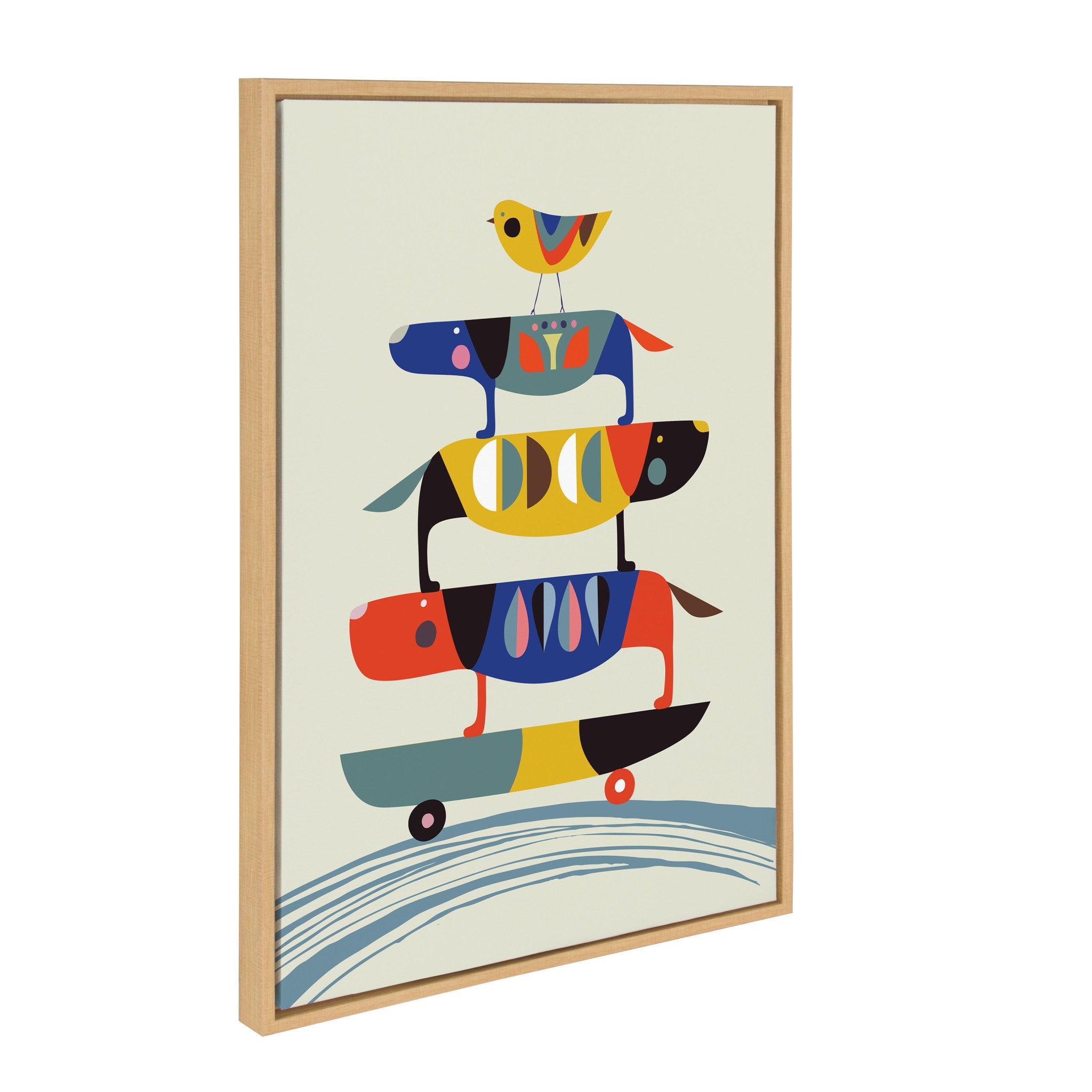 Sylvie Skate Dog Framed Canvas by kateandlaurel - product image 2 for Resin Society