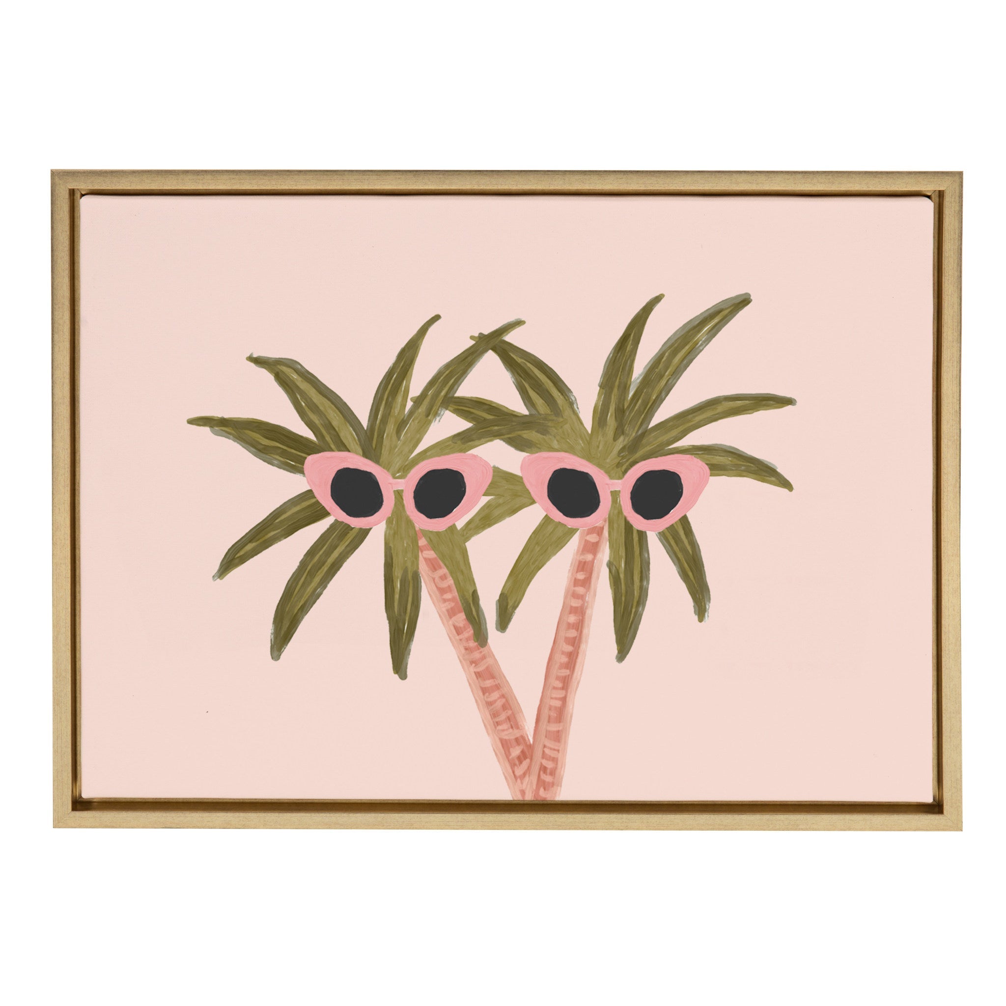 Sylvie Palm Trees And Sun Framed Canvas by kateandlaurel - main product image for Resin Society