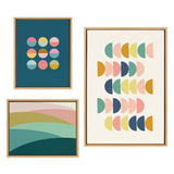Sylvie Abstract Shapes Framed Canvas Set by Apricot and Birch by kateandlaurel - main product image for Resin Society