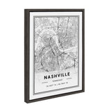 Sylvie Nashville Modern Map Framed Canvas by kateandlaurel - product image 2 for Resin Society