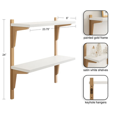 Meridien Wood Wall Shelf by kateandlaurel - product image 2 for Resin Society