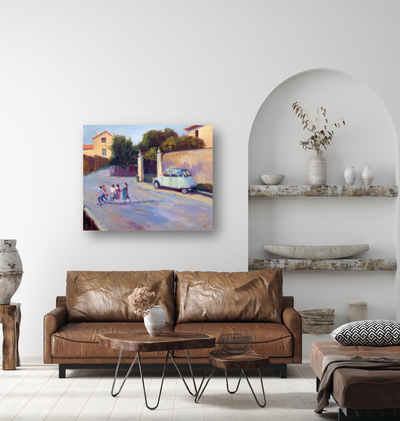 Going to School Artist Enhanced Canvas Print