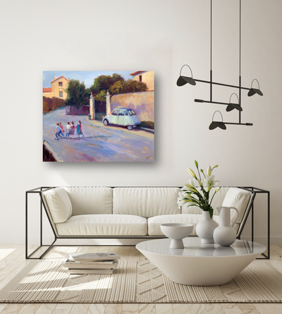 Going to School Artist Enhanced Canvas Print